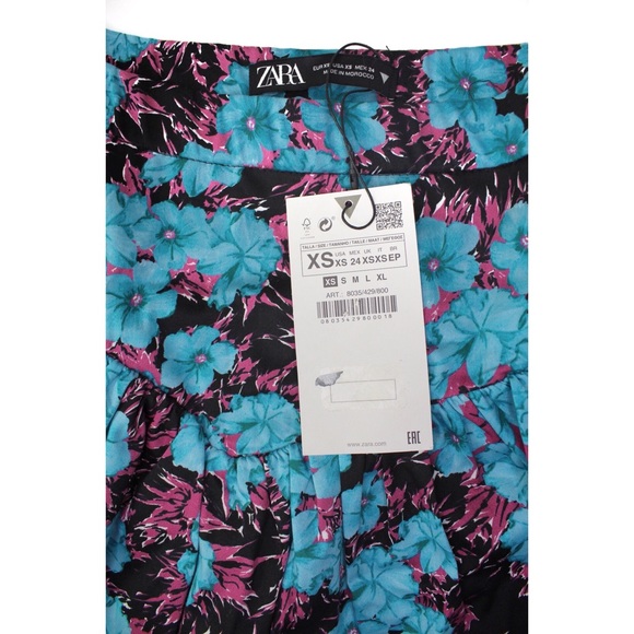 Zara NWT Retro Bubble Floral Mini Skirt XS - Picture 9 of 9